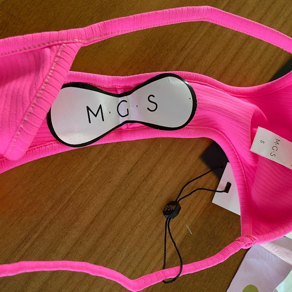 MGS Low Tide Bikini Bottom Shocking Pink Rib S NWT - Picture 5 of 9